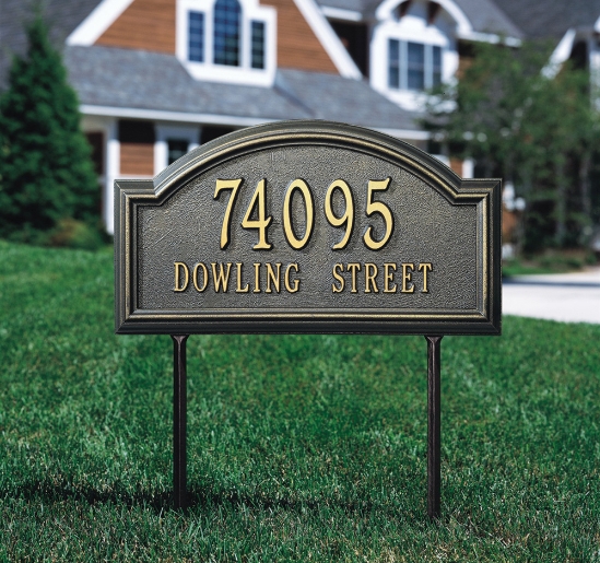 Providence Arch Standard Lawn Address Plaque - Two Line - 1307