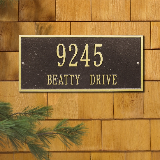 Hartford Standard Wall Address Plaque - Two Line - 1321