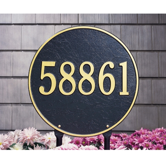 Round 15" Lawn Plaque - One Line - 2099