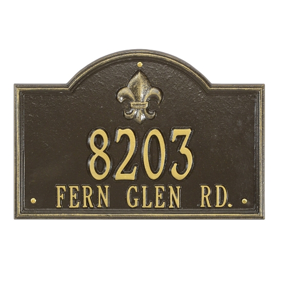 Bayou Vista Standard Wall Address Plaque - Two Line - 2845