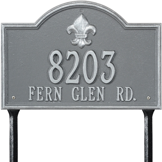 Bayou Vista Standard Lawn Address Plaque - Two Line - 2846