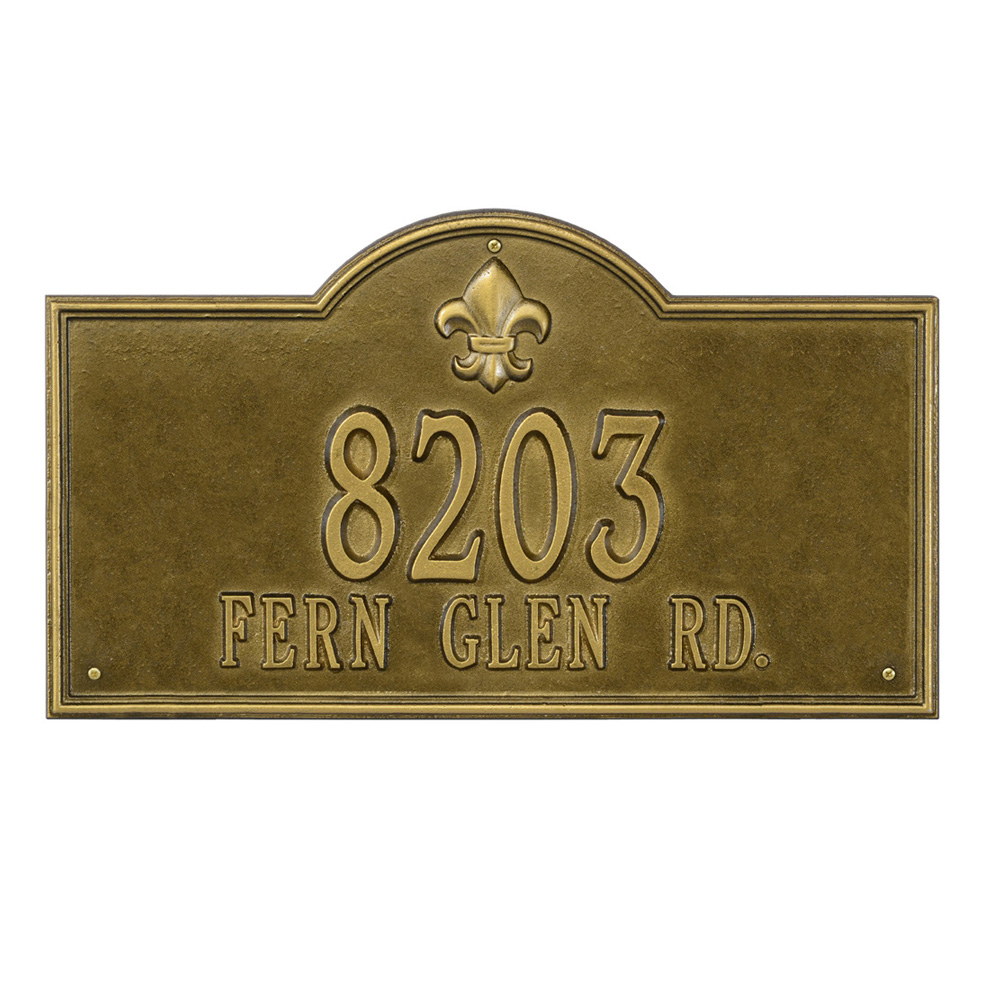 Whitehall Bayou Vista Estate Wall Address Plaque - Two Line | 2847