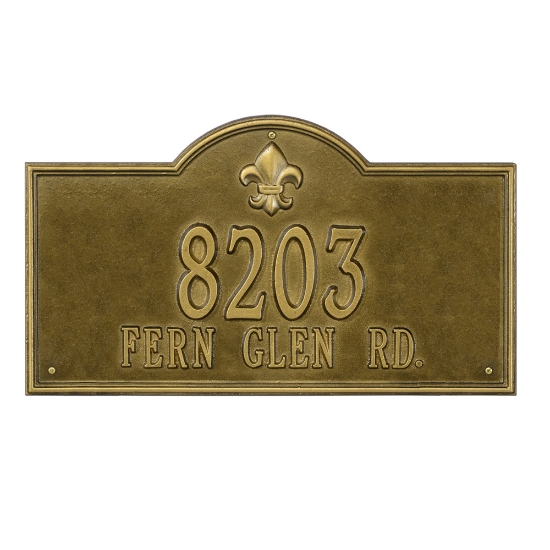 Bayou Vista Estate Wall Address Plaque - Two Line - 2847