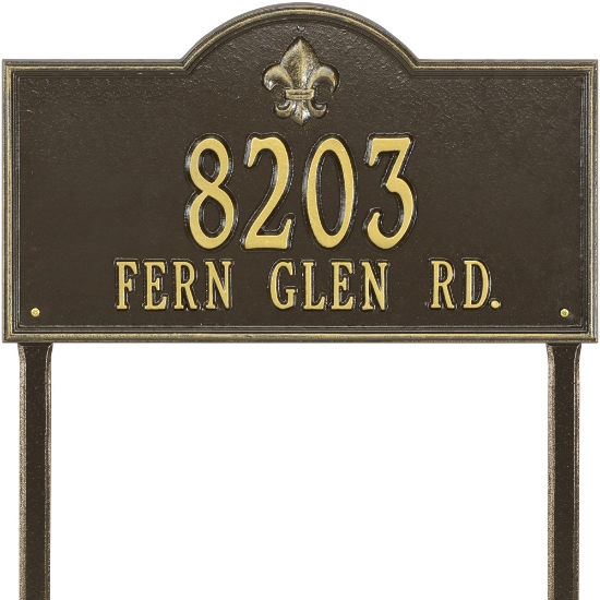 Bayou Vista Estate Lawn Address Plaque - Two Line - 2848