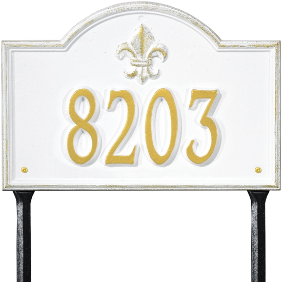 Bayou Vista Standard Lawn Address Plaque - One Line - 2859