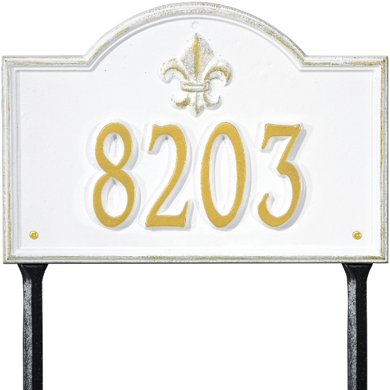 Bayou Vista Standard Lawn Address Plaque - One Line - 2859