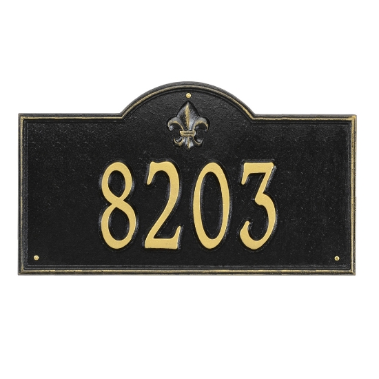 Bayou Vista Estate Wall Address Plaque - One Line - 2860