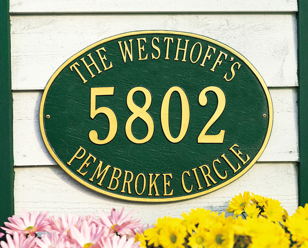 Hawthorne Oval Estate Wall Three Line Address Plaque - Thumbnail 3