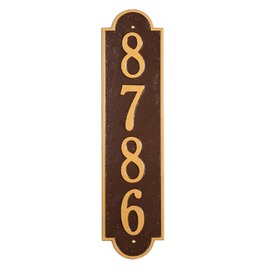 Richmond Vertical Estate Wall Address Plaque - One Line - 2998