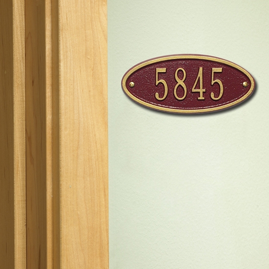 Madison Oval Petite Wall Address Plaque - One Line - 4008