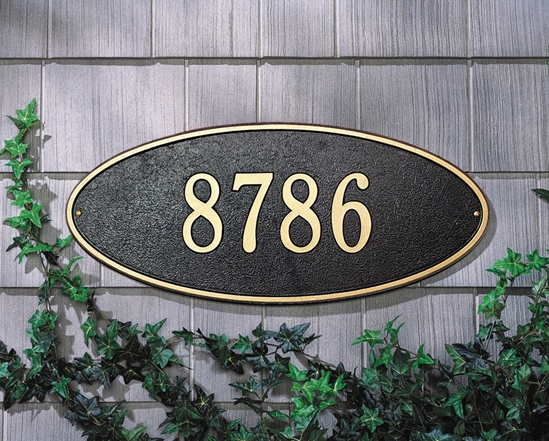 Madison Oval Estate Wall Address Plaque - One Line - 4009
