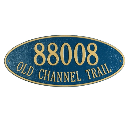 Madison Oval Estate Wall Address Plaque - Two Line - 4010