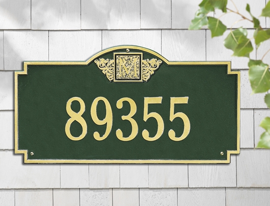 Monogram Estate Wall Address Plaque - One Line - 5003