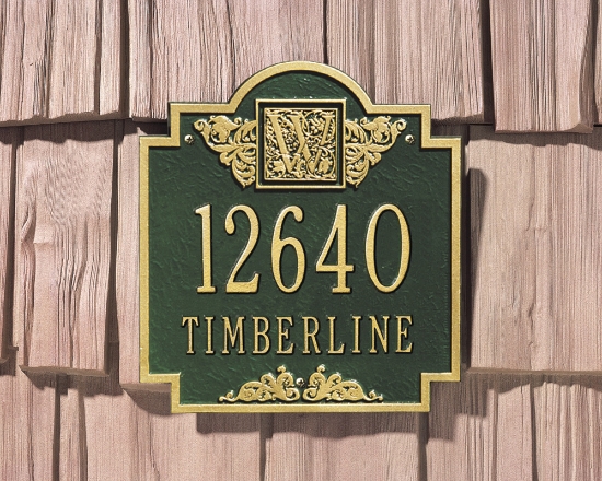 Monogram Standard Wall Address Plaque - Two Line - 5006