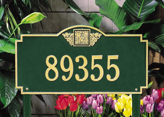 Monogram Estate Lawn Address Plaque - One Line - 5103
