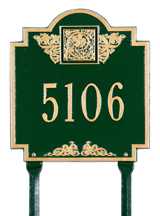 Monogram Standard Lawn Address Plaque - One Line - 5105