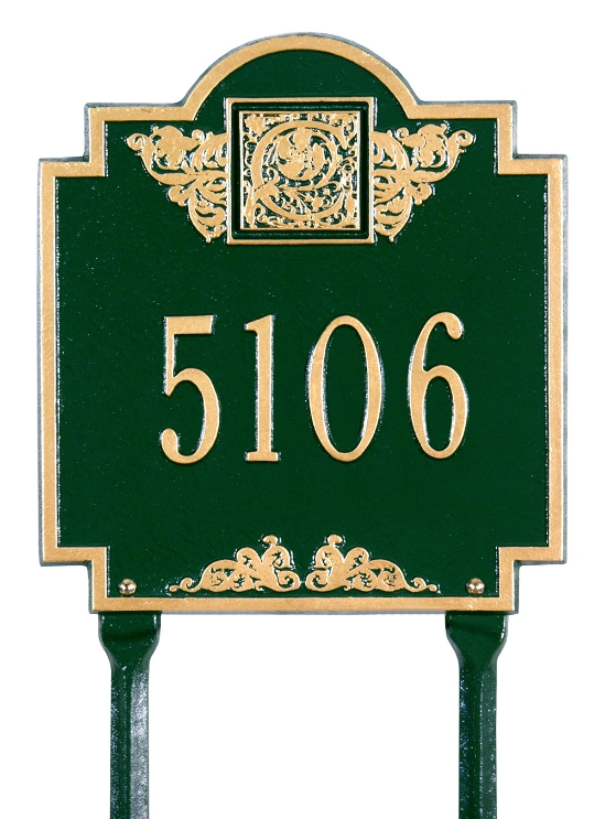 Monogram Standard Lawn Address Plaque - One Line - 5105