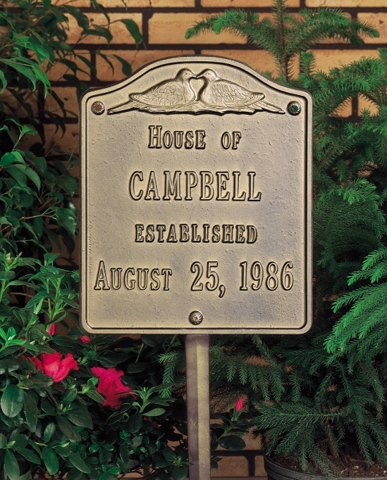 Wedding Plaque Standard Lawn Address Plaque - Two Line - 5109