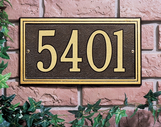Double Line Standard Wall Address Plaque - One Line - 6101
