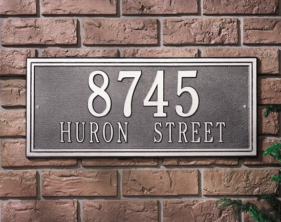 Double Line Estate Wall Address Plaque - Two Line - 6107