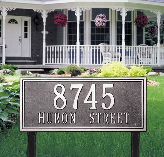 Double Line Estate Lawn Address Plaque - Two Line - 6115