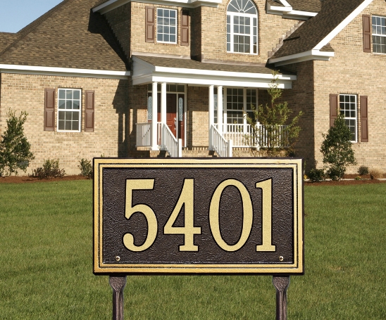Double Line Standard Lawn Address Plaque - One Line - 6122