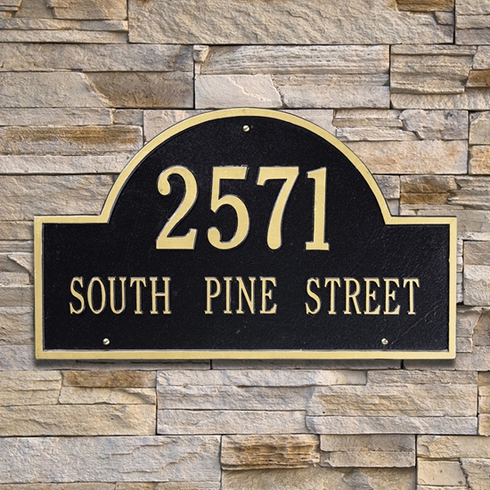 Arch Marker Estate Wall Address Plaque - Two Line - 1002