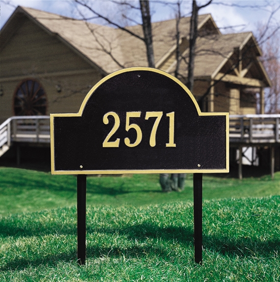 Arch Marker Estate Lawn Address Plaque - One Line - 1101