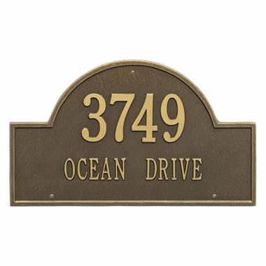 Arch Marker Estate Wall Address Plaque - Two Line