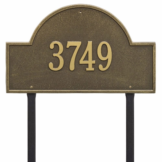 Whitehall Arch Marker Estate Lawn Address Plaque - One Line