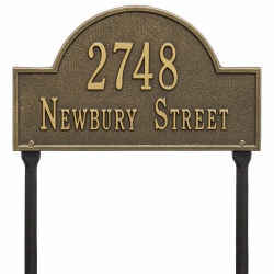 Whitehall Arch Marker Standard Lawn Address Plaque - Two Line