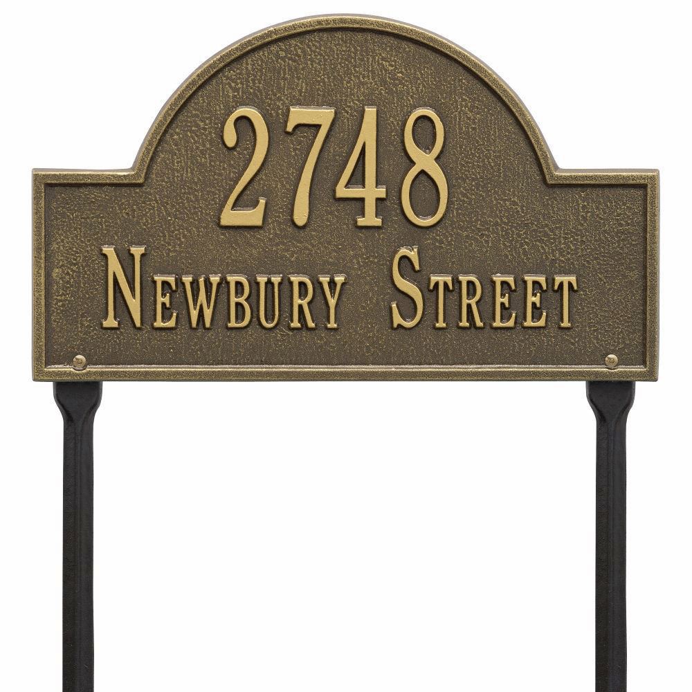 Whitehall Arch Marker Standard Lawn Address Plaque - Two Line