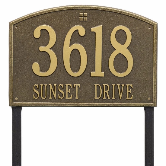 Whitehall Cape Charles Estate Lawn Address Plaque - Two Line