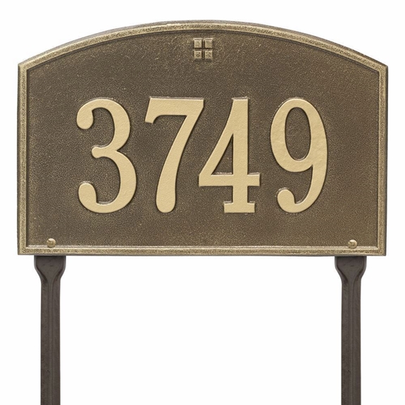Whitehall Cape Charles Standard Lawn Address Plaque - One Line