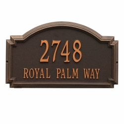 Whitehall Williamsburg Estate Wall Address Plaque - Two Line
