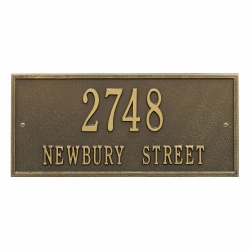 Whitehall Hartford Standard Wall Address Plaque - Two Line