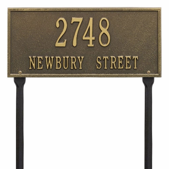 Whitehall Hartford Standard Lawn Address Plaque - Two Line