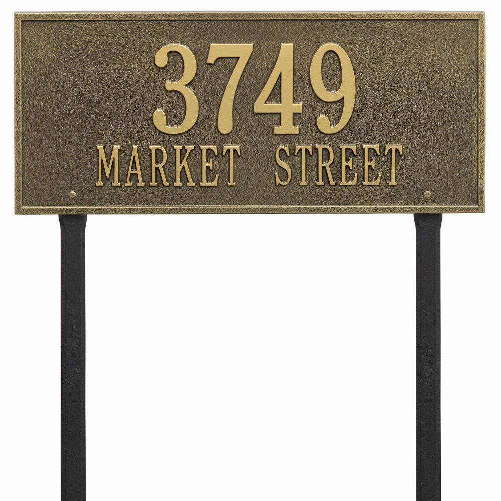 Whitehall Hartford Estate Lawn Address Plaque - Two Line