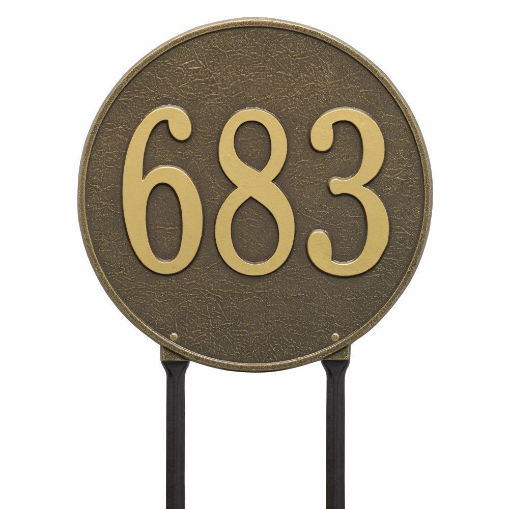 Whitehall Round 15" Lawn Plaque - One Line