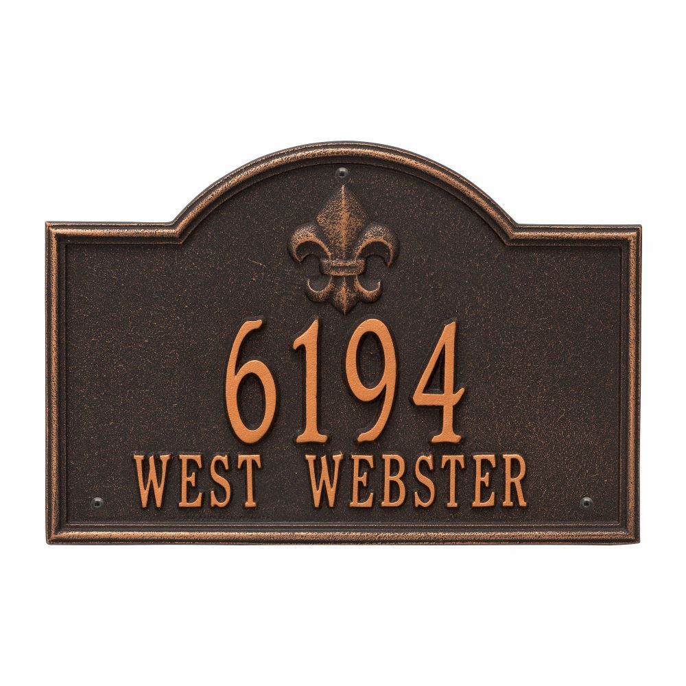 Whitehall Bayou Vista Standard Wall Address Plaque - Two Line