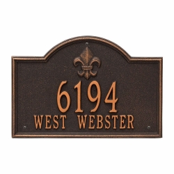 Whitehall Bayou Vista Standard Wall Address Plaque - Two Line