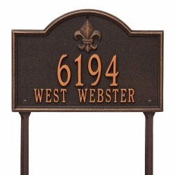 Whitehall Bayou Vista Standard Lawn Address Plaque - Two Line