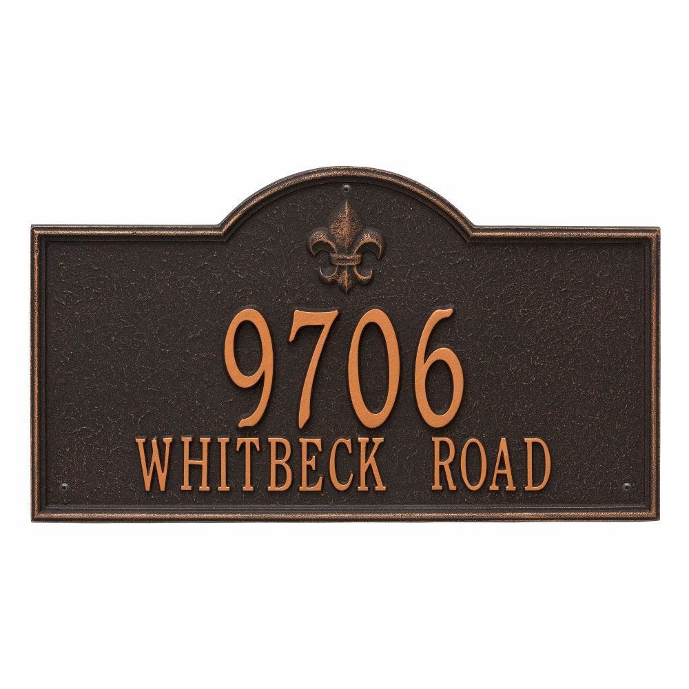 Whitehall Bayou Vista Estate Wall Address Plaque - Two Line