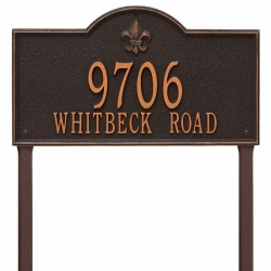Whitehall Bayou Vista Estate Lawn Address Plaque - Two Line