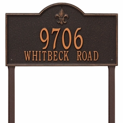 Whitehall Bayou Vista Estate Lawn Address Plaque - Two Line