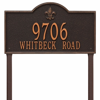 Whitehall Bayou Vista Estate Lawn Address Plaque - Two Line