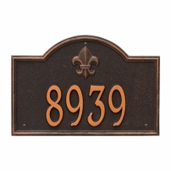 Whitehall Bayou Vista Standard Wall Address Plaque - One Line