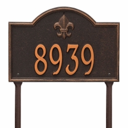 Whitehall Bayou Vista Standard Lawn Address Plaque - One Line
