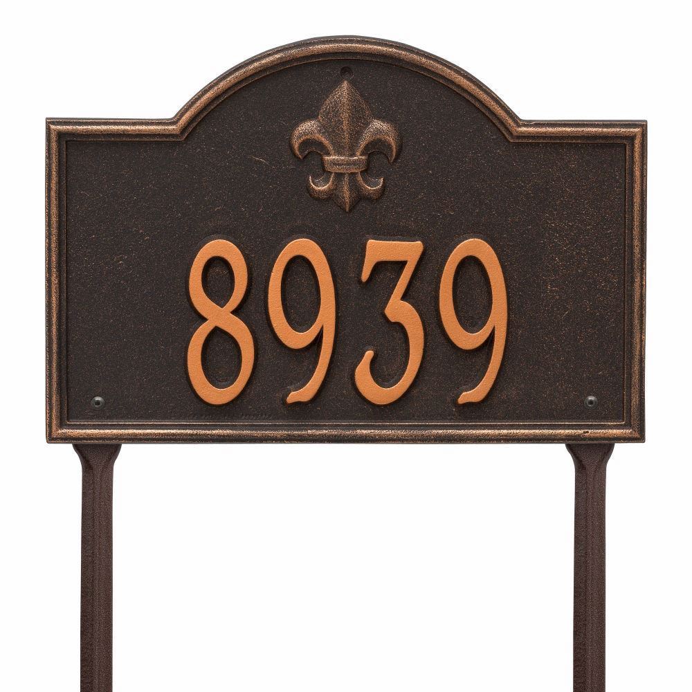 Whitehall Bayou Vista Standard Lawn Address Plaque - One Line