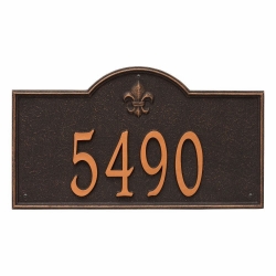 Whitehall Bayou Vista Estate Wall Address Plaque - One Line